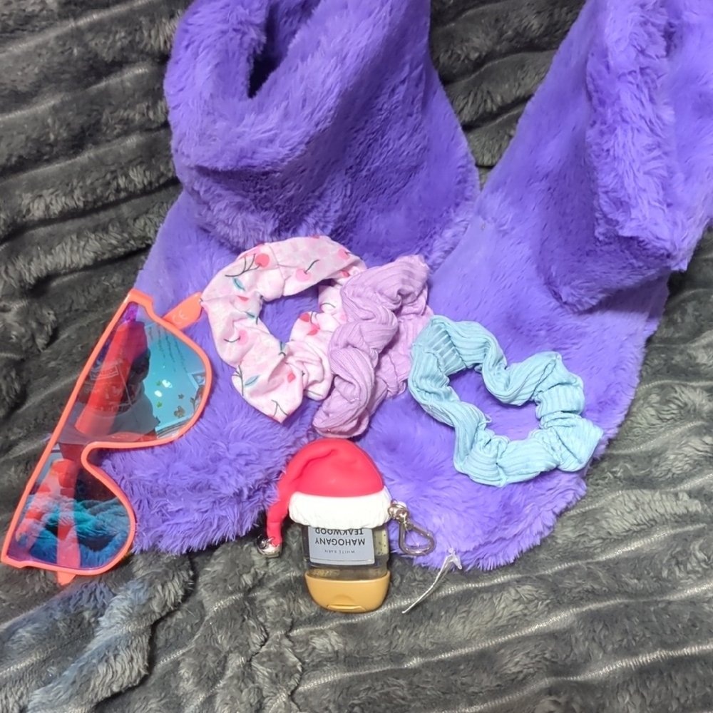 Aerie Purple Fuzzy Slippers Combo